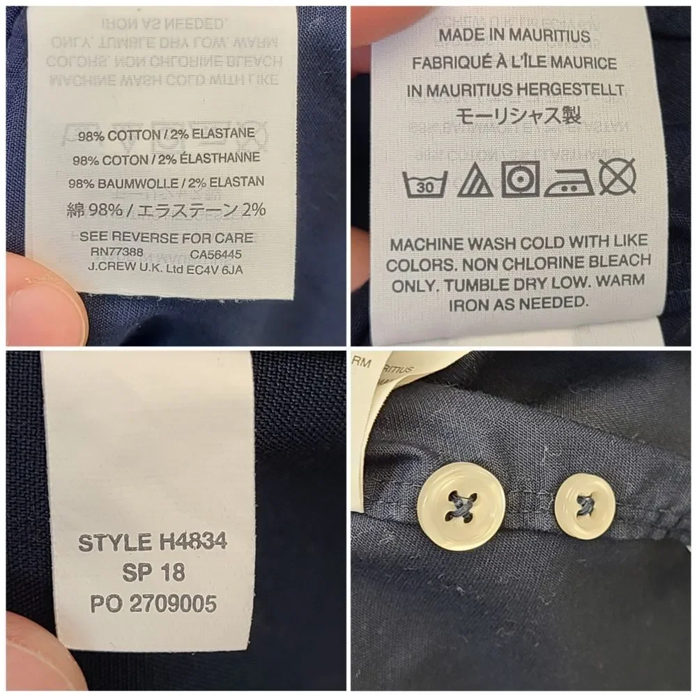 J. Crew Ludlow Slim Fit Navy Blue Button Up 16 / 32